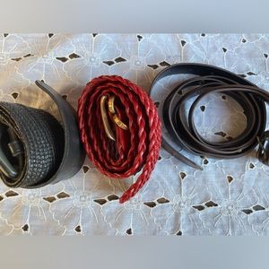 Belt Trio: Red/Blk/Brwn